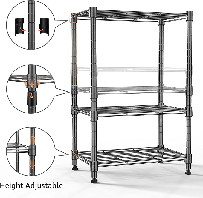 450 lbs Steel Storage Shelving 3-Tier Utility Shelving Unit Steel Organizer - Image 9