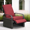 Outdoor Recliner, Outdoor Resin Wicker Patio Recliner Chair by ATRARTTOREAL