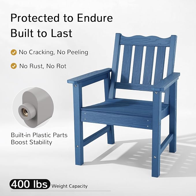 Stoog Outdoor Bench & Chairs Set, All-Weather Patio Furniture Set, Include 2 - Image 6