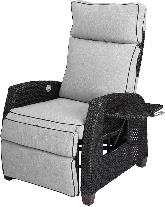 Grand patio Outdoor Recliner Chair Patio 150° Lay Flat Recliner - Image 8