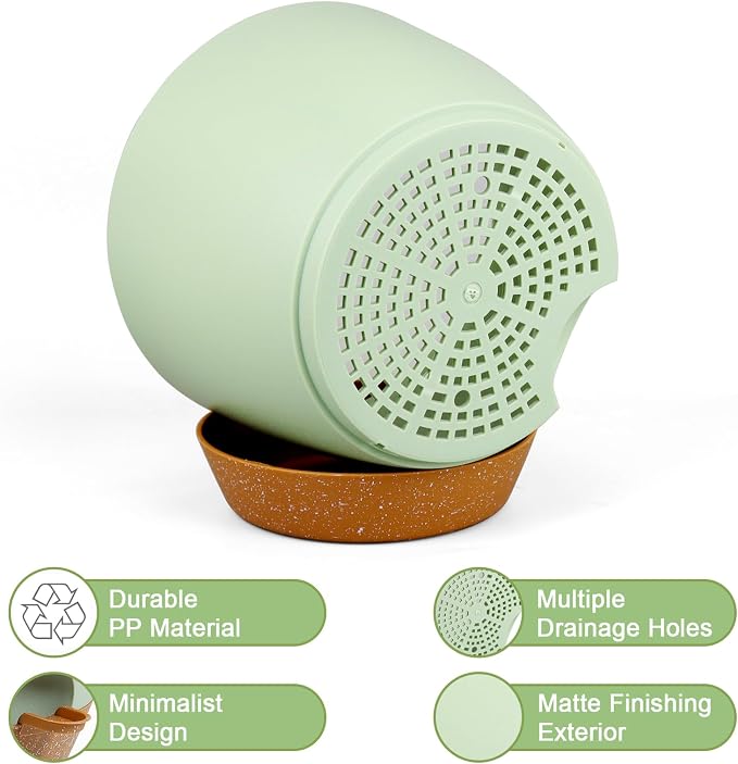 12 inch Large Self Watering Pots, Flower Plant Pots - Image 3