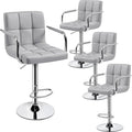 Yaheetech Bart Stools Set of 4, PU Leather Adjustable Barstools by Yaheetech