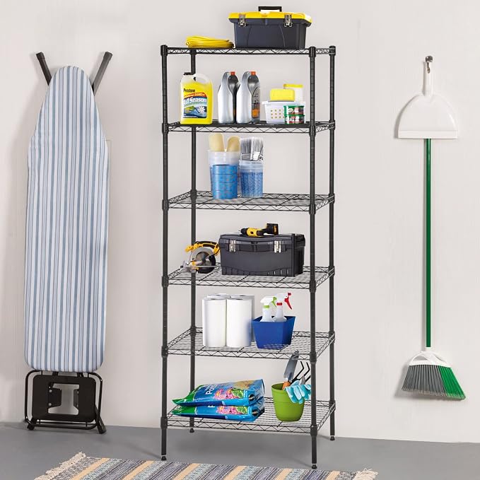 BestOffice Adjustable Wire Shelving Storage Shelves Heavy Duty Shelving Unit - Image 2