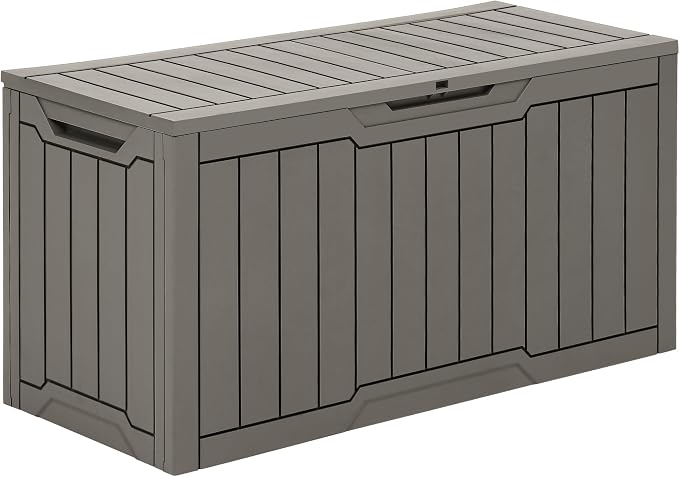 YITAHOME 80 Gallon Outdoor Storage Box, Large Waterproof Resin Deck Box by YITAHOME