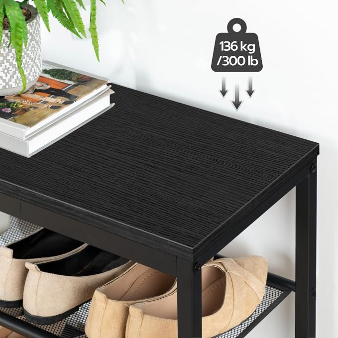 HOOBRO Shoe Bench, 3-Tier Shoe Rack, Industrial Shoe Organizer Storage Bench - Image 6