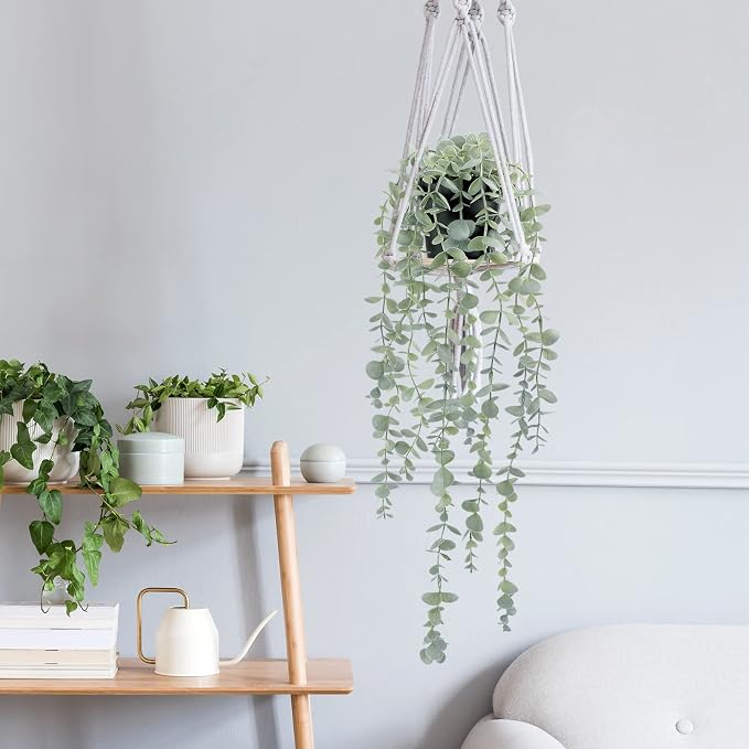 COCOBOO 2 Pcs Artificial Eucalyptus Plants Shelf Hanging Fake Plant in Pot - Image 7