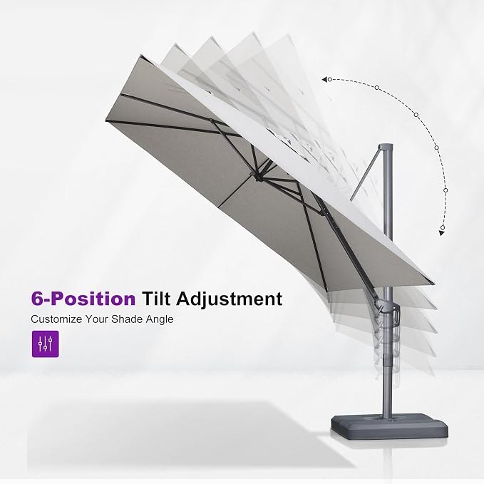 PURPLE LEAF Patio Umbrella 9' X 11.5' Rectangle Cantilever Umbrella Large - Image 6