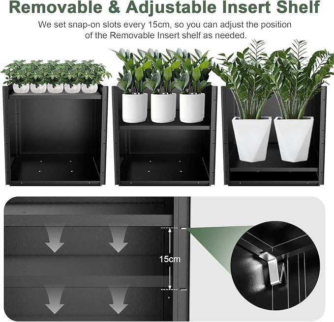 Metal Large Planter Box 26" L x 26" W x 26", Heavy Duty Tall Rectangle Outdoor - Image 4