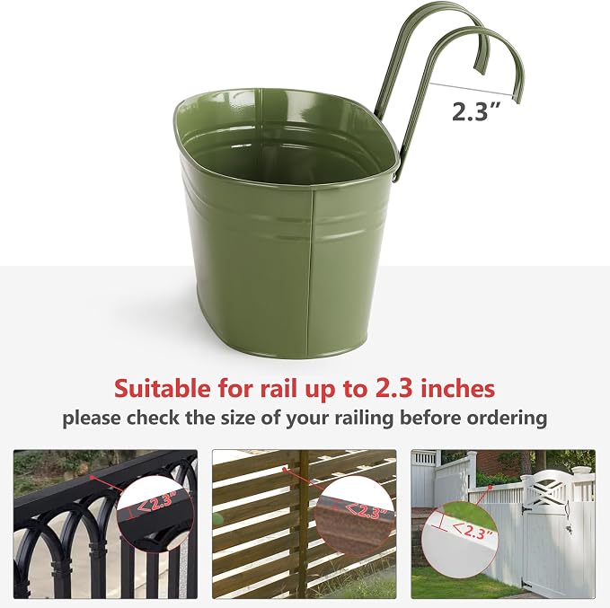 Dahey 10.5 Inch Metal Iron Hanging Flower Pots - Image 7