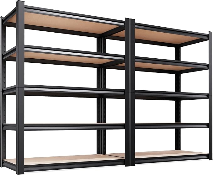 Set of 2 Garage Shelving-2050LBS 5 Tier Storage Shelves, Adjustable Heavy Duty by Unknown