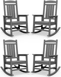 SERWALL Outdoor Rocking Chair Set of 4, HDPE Patio Rocking Chair, All-Weather by SERWALL