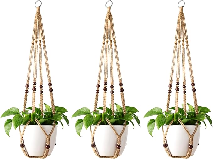 Mkono Macrame Plant Hanger Indoor Hanging Planter Basket by Mkono