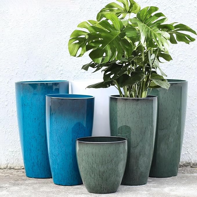 24/21/11 Inch Tall Planter Pots Garden Plastic Planters - Image 8