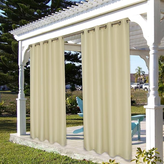 BONZER Outdoor Curtains for Patio Waterproof Thick Privacy Grommet Light - Image 7
