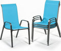 MAMIZO Patio Dining Chairs, Stackable All Weather Teslin Chair, Heavy Duty by MAMIZO