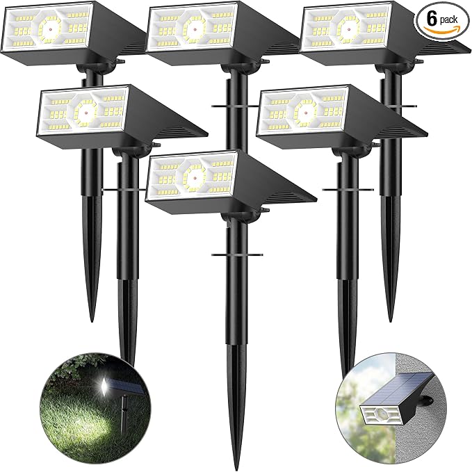 Solar Spot Lights Outdoor, 6 Pack/56 LED Outdoor Lights by Katipeal