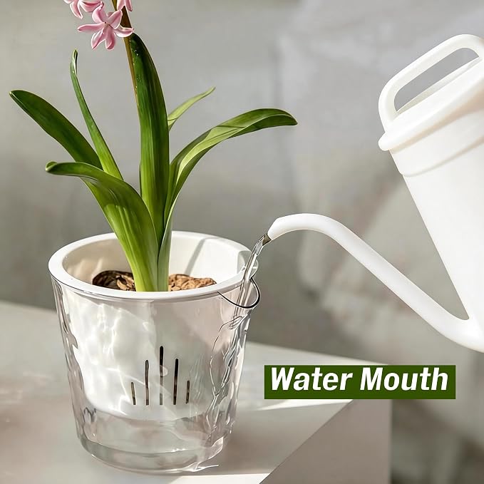 InmeRun Plant Pots Indoor Plastic Flower Pots Outdoor 7 inch Set of 4 Pack - Image 3