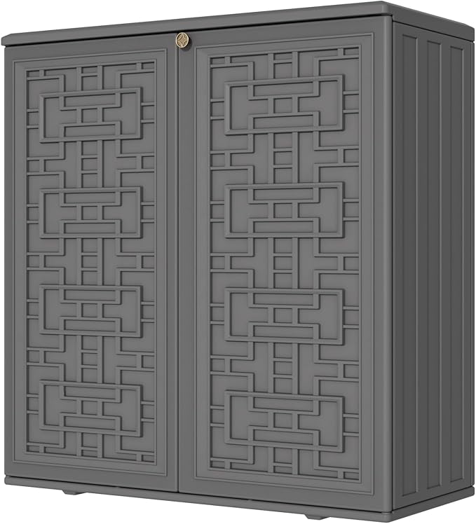 Storage Box Outdoor Caninet, Resin Indoor Storage Box Waterproof Outdoor by Mrosaa