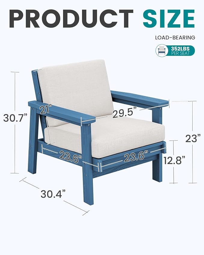 SERWALL HDPE Outdoor Couch Set of 2 - Image 2