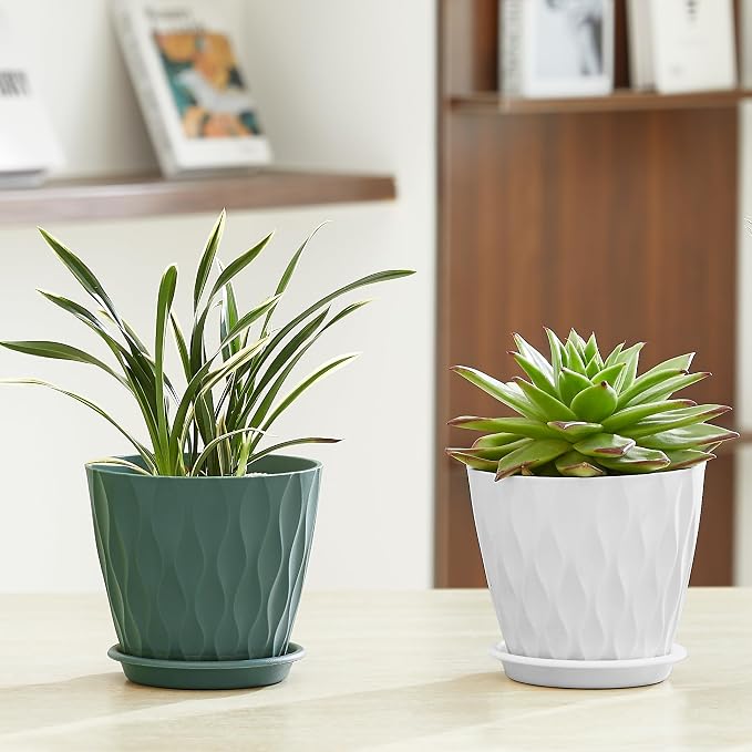 FaithLand 6-Pack 6-Inch Plastic Plant Pots - Image 4