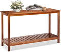 VINGLI 49in Solid Wood Outdoor Console Table, 2-Shelf Wooden Outdoor Accent by VINGLI