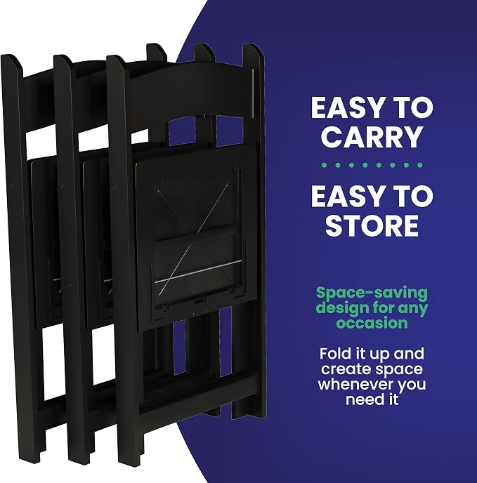 500 Black Resin Stackable Folding Chair - Image 6