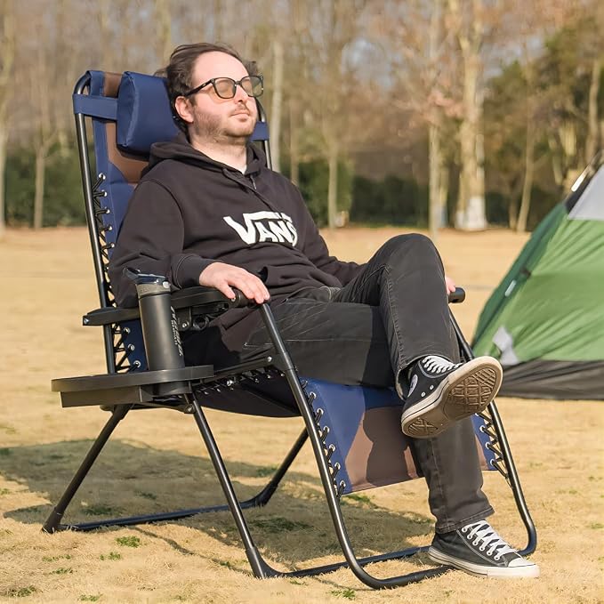 Zero Gravity Chair Set of 2 Oversized Padded Recliner - Image 2