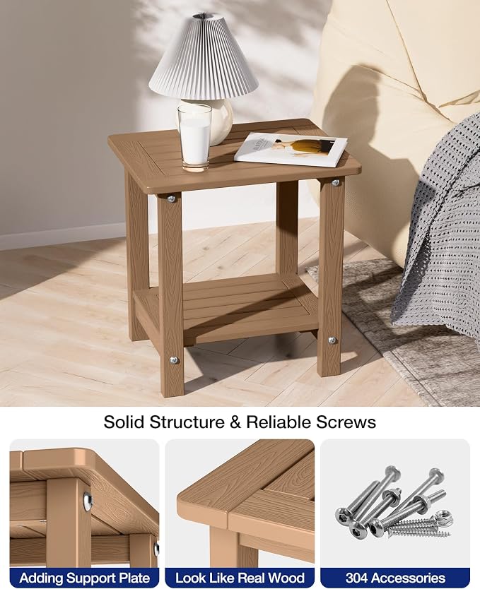 YEFU Outdoor Side Table for Patio: 16" HIPS Weather - Image 6