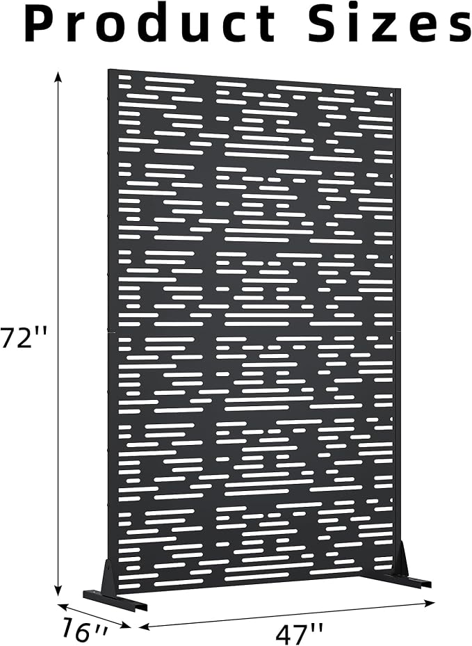 Casaphoria 72" H x 47" W Metal Privacy Screen, Outdoor Freestanding Decorative - Image 7