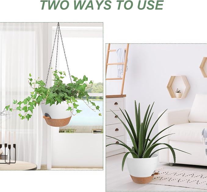 Hanging Planters for Indoor Outdoor Plants, 1 Set Self Watering Hanging Pot - Image 5