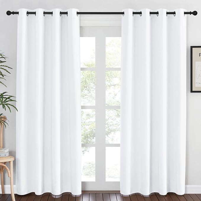 NICETOWN White Room Darkening Bedroom Curtain 84 inches Length by NICETOWN