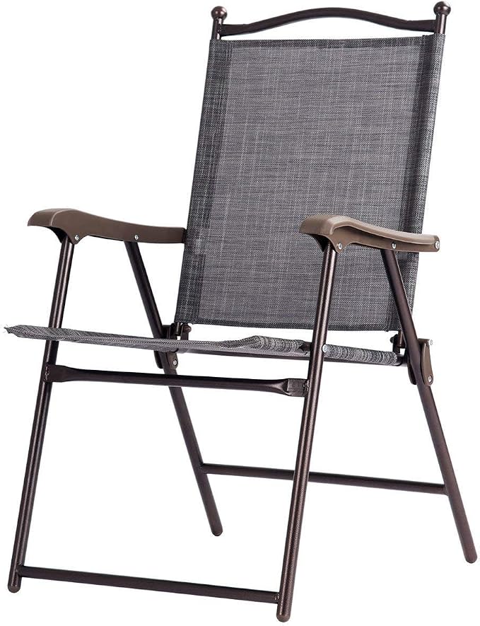 Giantex Set of 2 Patio Folding Chairs, Outdoor Patio Dining Chairs w/Armrest - Image 7