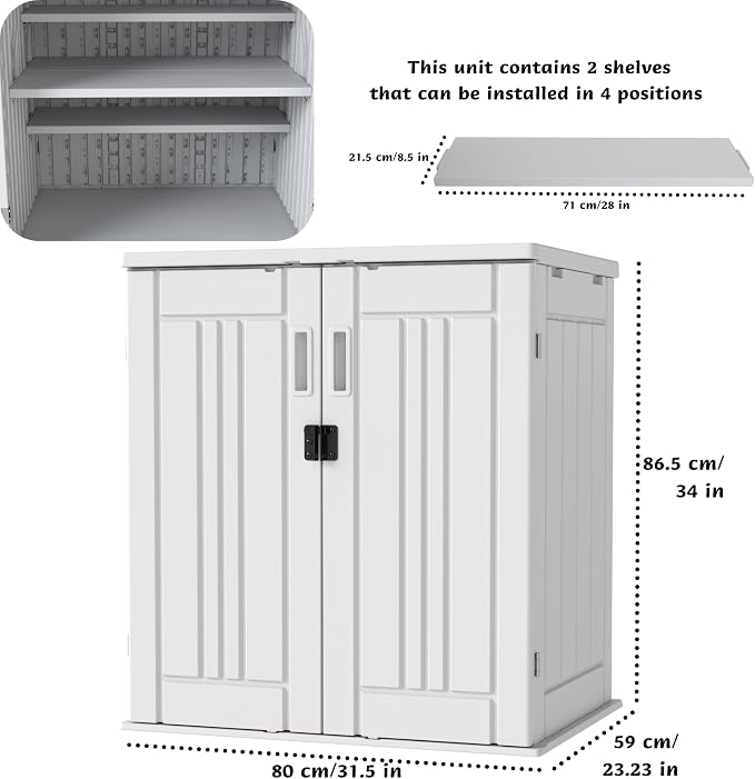 EHHLY Heavy Duty Small Storage Cabinet Outdoor Weatherproof, 14 Cuft Garage - Image 2