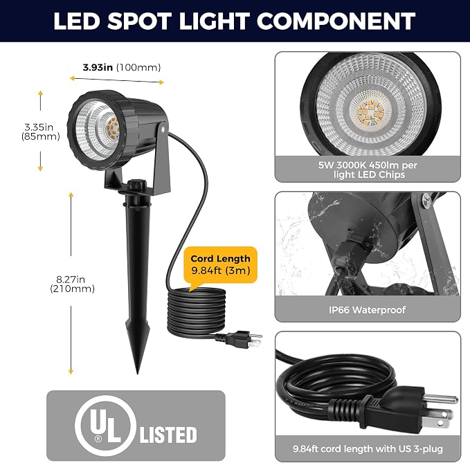 L LOHAS LED Landscape Lighting Outdoor, Spotlights - Image 4