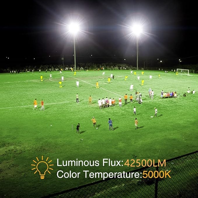 2 pack 300W LED Flood Light, Super Bright 42, 500LM 5000K Daylight IP66 - Image 7