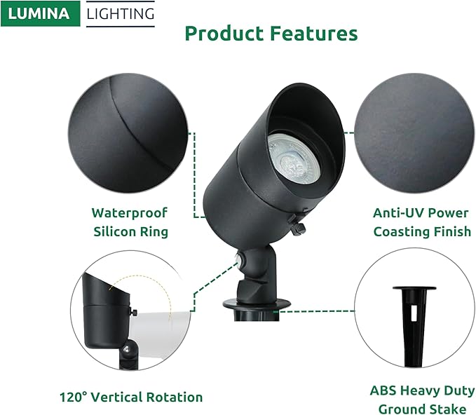 Lumina Lighting® 4W Landscape Lighting 12V Landscape Lights Low Voltage - Image 4
