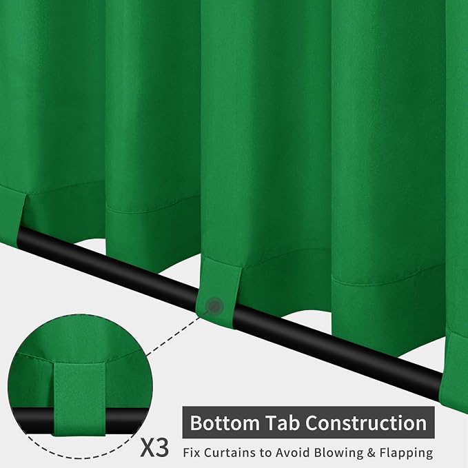 Easy-Going Outdoor Patio Curtains Detachable Tab Top Windproof Weatherproof - Image 3