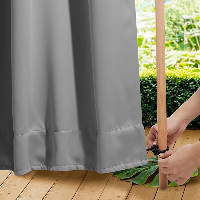 NICETOWN 2 Panels Gazebo Curtains Outdoor Waterproof & Windproof, Top and by NICETOWN
