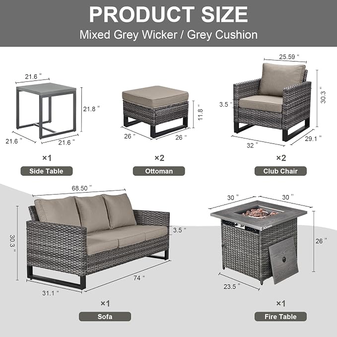 Belord 7 Pieces Patio Furniture Set - Image 2