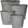Briful 4 Size Galvanized Buckets Farmhouse Metal Bucket Dark Gray Galvanized by Briful