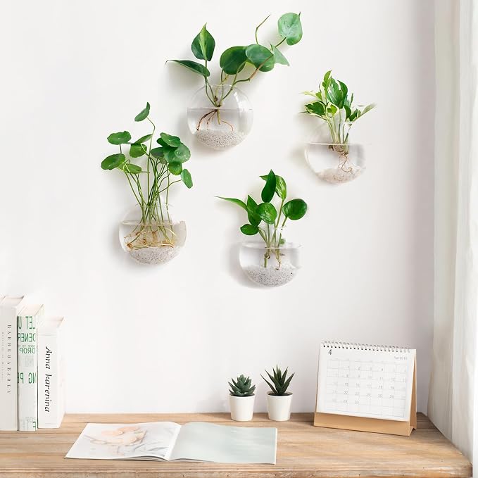 Mkono Wall Hanging Planter Propagation Station Glass Flower Vase - Image 2