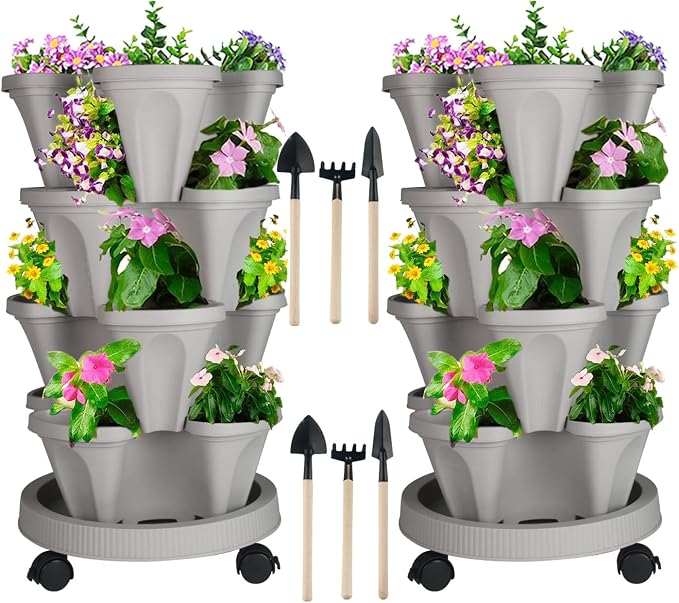 DUNCHATY Stackable Planter, Vertical Garden Planter by DUNCHATY