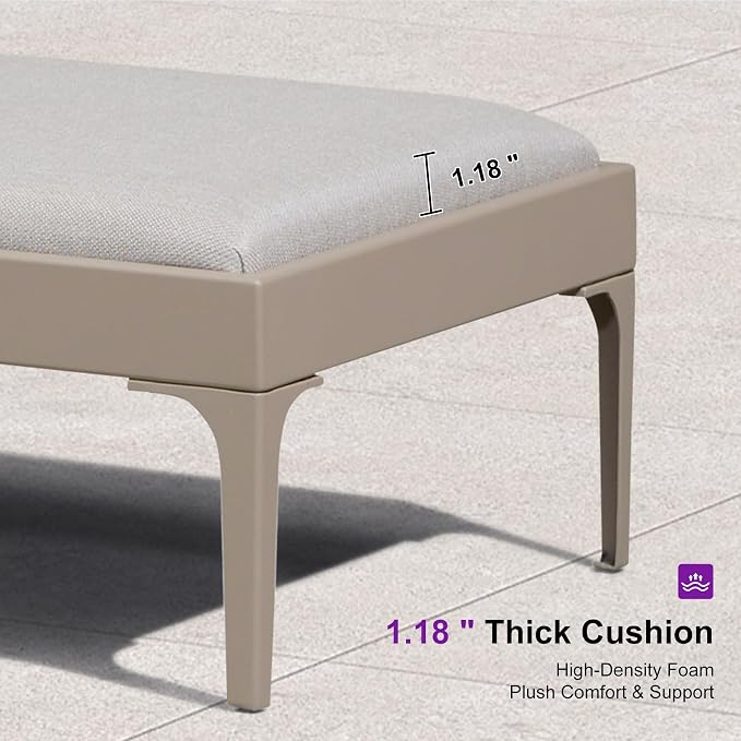 PURPLE LEAF Outdoor Chaise Lounge Set of 3 Aluminum Adjustable Patio Lounger - Image 4