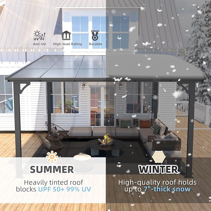 AECOJOY 12' x 12' Gazebo Outdoor Pergola - Image 6