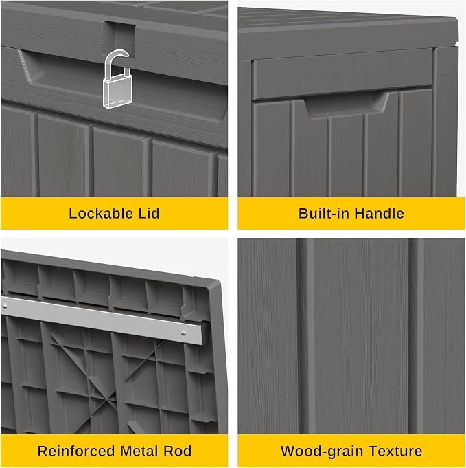 EAST OAK Outdoor Storage Box, 60 Gallon Deck Box Indoor and Outdoor Use - Image 5