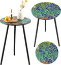 2 Packs Metal Outdoor Side Table Irises Patio Side Tables by PartyZealot