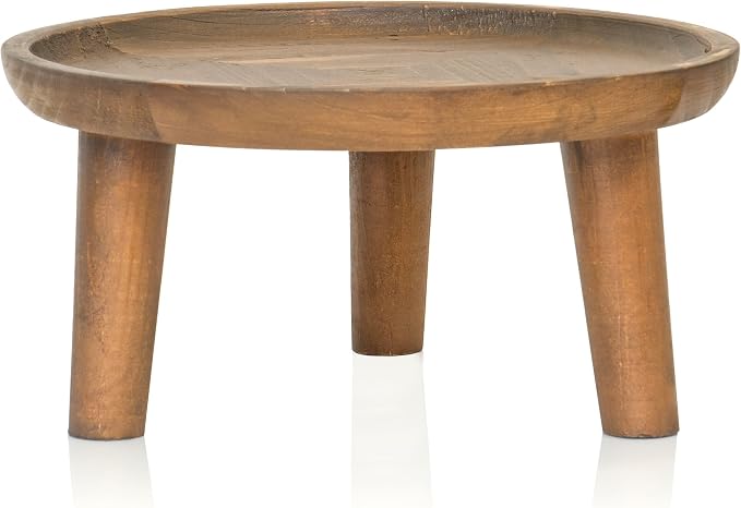 Red Co. 8.75” Dia Round Decorative Wooden Pedestal Plant Stand - Image 2