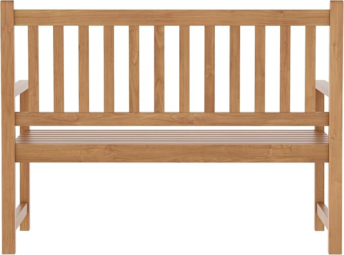 Flash Furniture Adele Commercial Indoor/Outdoor Acacia Wood Bench, 2-Person - Image 5