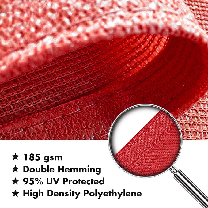 KANAGAWA Sun Shade Sail 12'x12' Scarlet Square UV Block Canopy Awning Shelter - Image 5