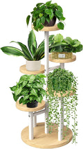 GEEBOBO 5 Tier Plant Stand Indoor, Metal Wood Plant Stands by GEEBOBO